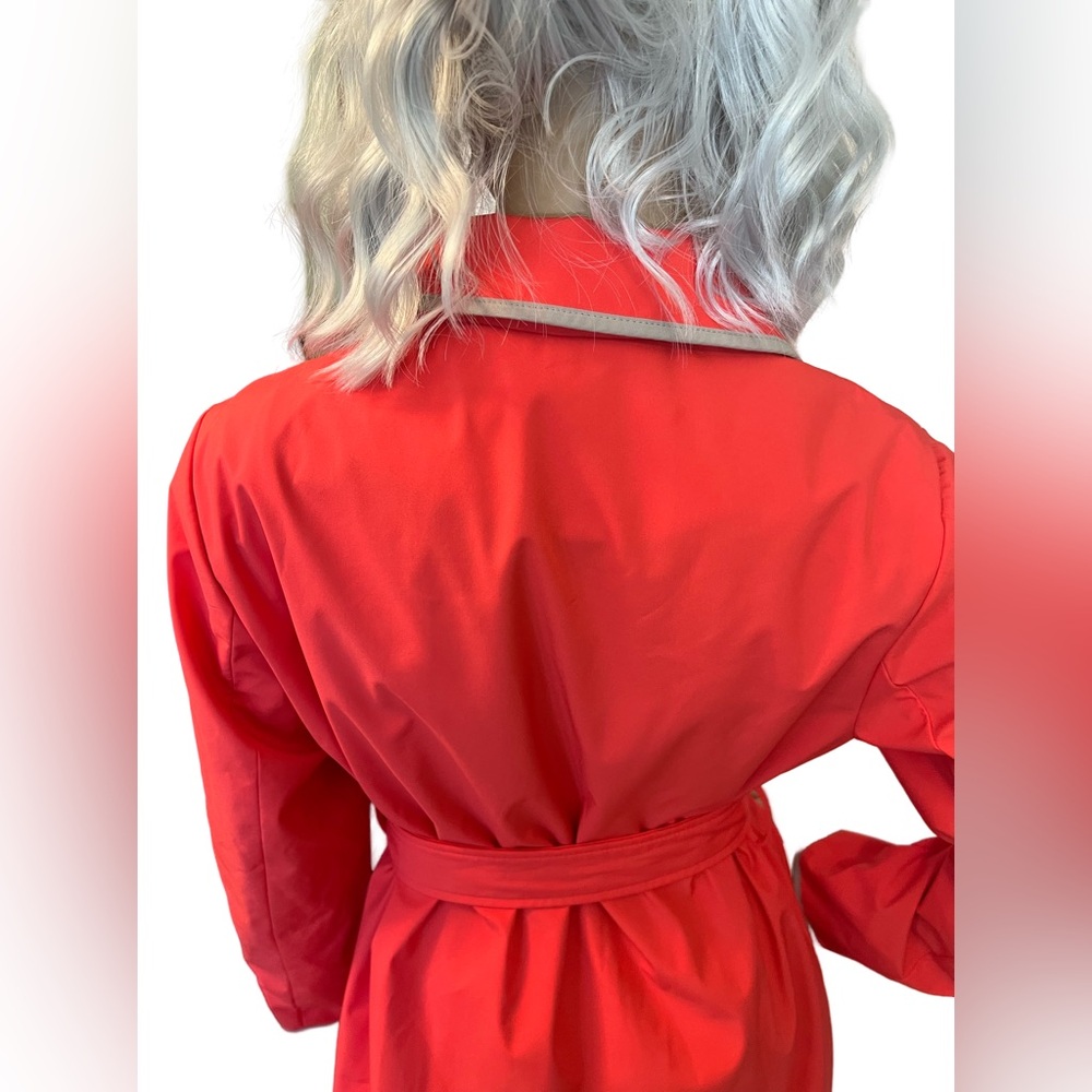 Dennis Basso EUC Size XS Striking Coral Lightweight Spring Jacket Coat (0479) - Picture 7 of 12